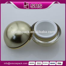 Plastic airtight cosmetic jar and new product 5ml 15ml 30ml 50ml 100ml acrylic golden cosmetics container